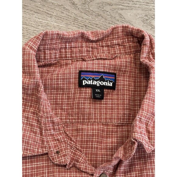 Patagonia Shirt Adult XXL Red Plaid Hemp Organic Cotton Blend Button Down Mens - Picture 2 of 7